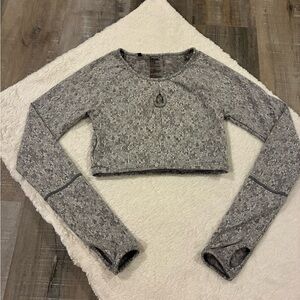 Gymshark Gray Long Sleeve Fitted Crop Top